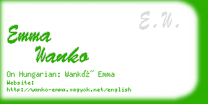 emma wanko business card